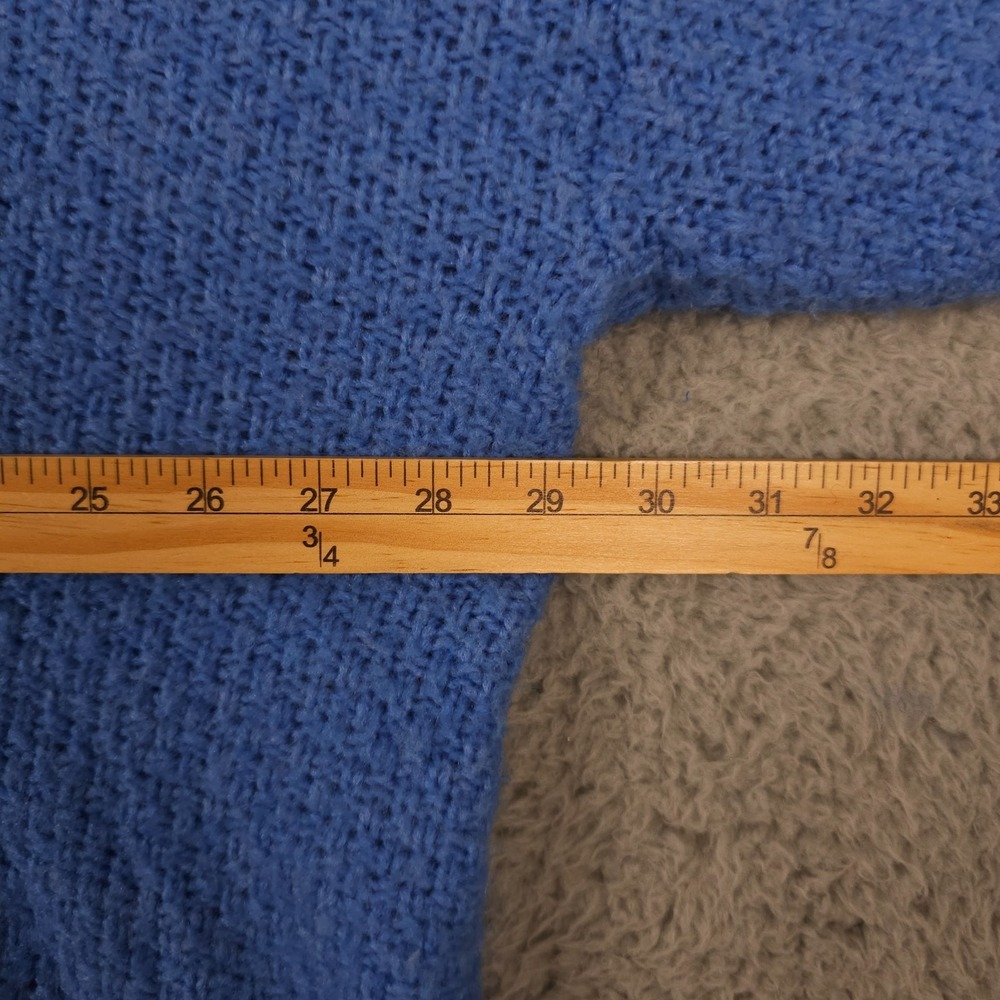 Aerie Sweater Womens L Blue Wool Blend Soft Knit Turtleneck Oversized Slouchy - Picture 6 of 11